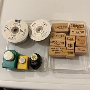 Stampin Up Assorted Lot Stamps Ribbon Punches